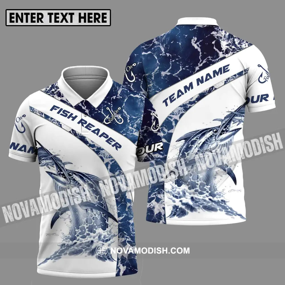 Unisex Shirt - Custom Name And Team Name Shirt Fish On Fish Polo Shirt / S T-shirt