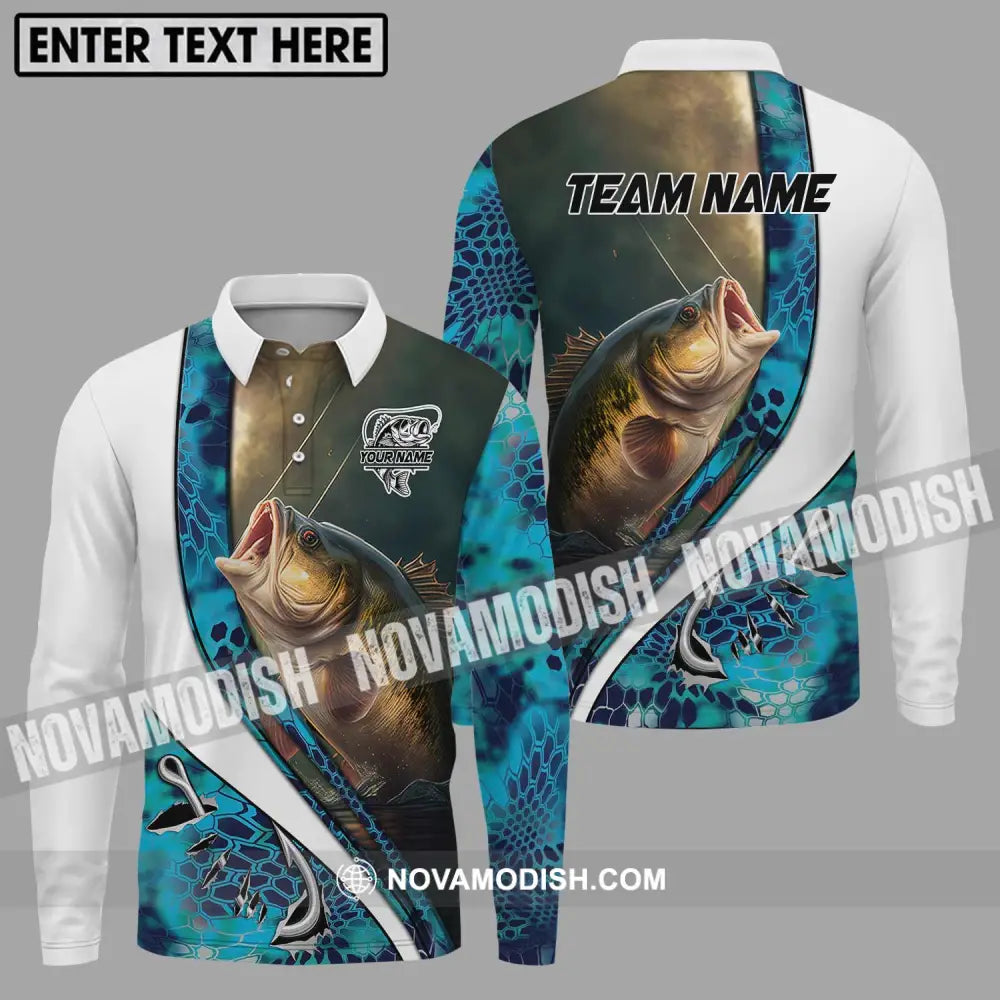 Unisex Shirt - Custom Name And Team Name Fisher Shirt Long Sleeve Polo / S T-shirt