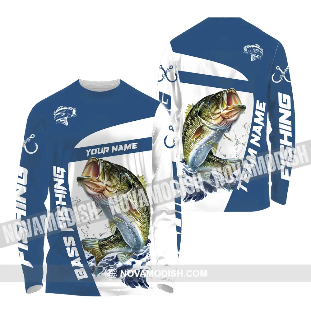 Unisex Shirt - Custom Name And Team Name Fishing Shirt Bass Fishing Shirt Long Sleeve Shirt / S T-shirt