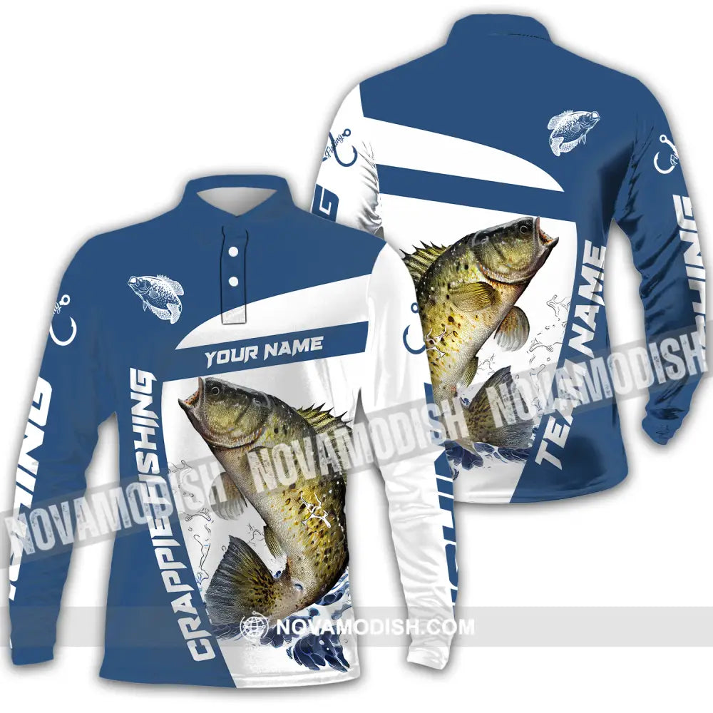 Unisex Shirt - Custom Name And Team Name Fishing Classic Shirt Long Sleeve Polo / S T-shirt