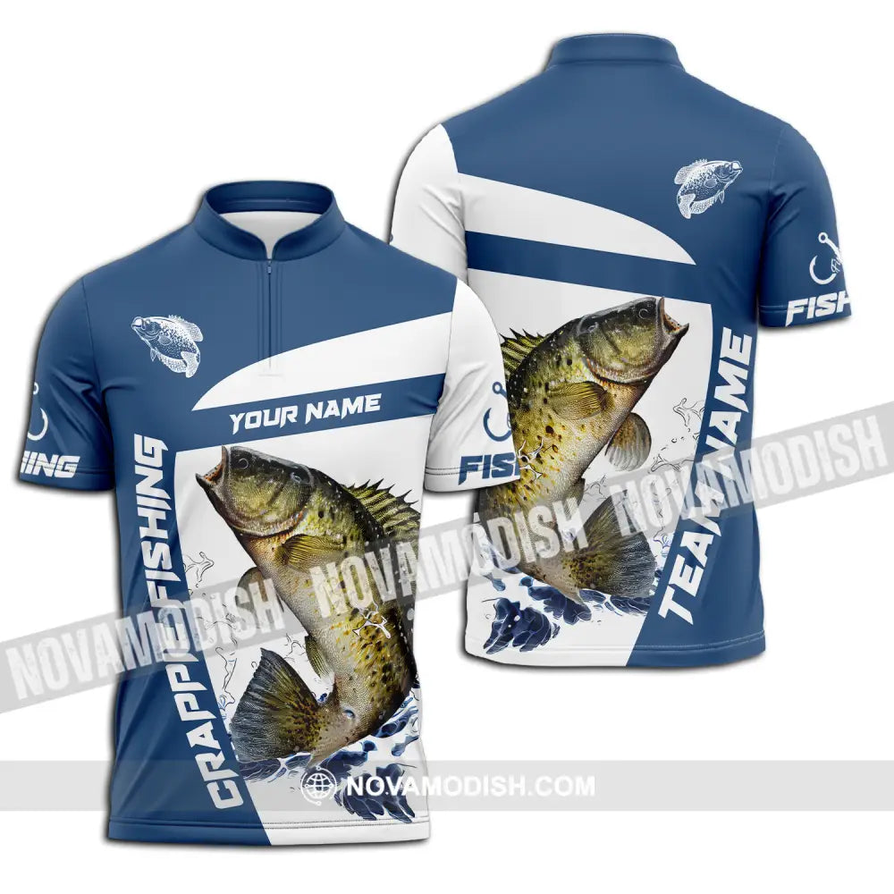 Unisex Shirt - Custom Name And Team Name Fishing Classic Shirt Zipper Polo Shirt / S T-shirt