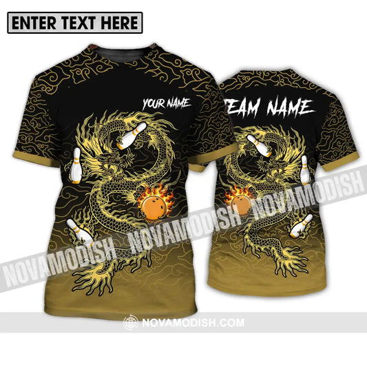 Unisex Shirt - Custom Name And Team Name Shirt For Bowling Lover Dragon Bowling T-Shirt / S T-shirt