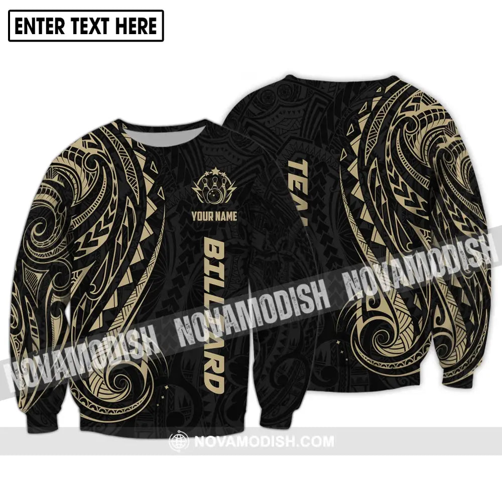 Unisex Shirt - Custom Name And Team Name Shirt Gold Pattern Shirt Long Sleeve / S T-shirt