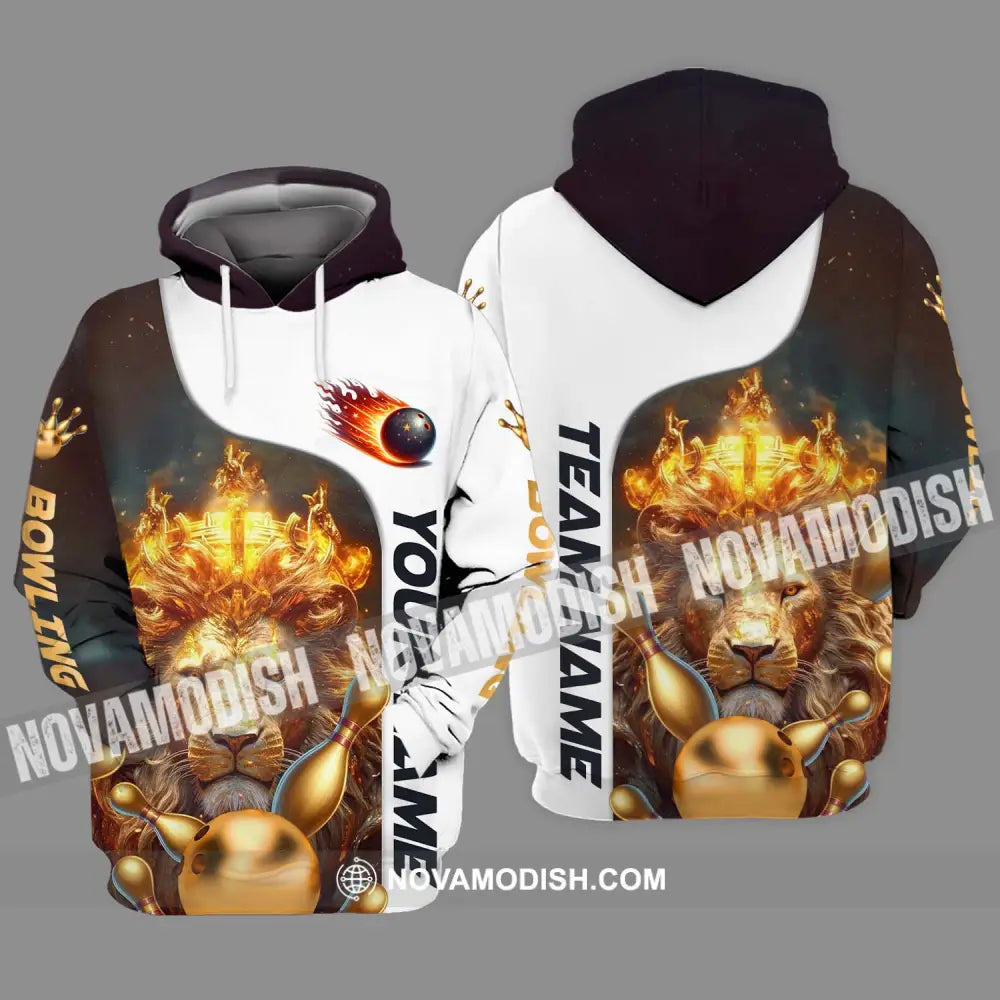 Unisex Shirt - Custom Name And Team Name Shirt Golden Lion Bowling Hoodie / S T-shirt