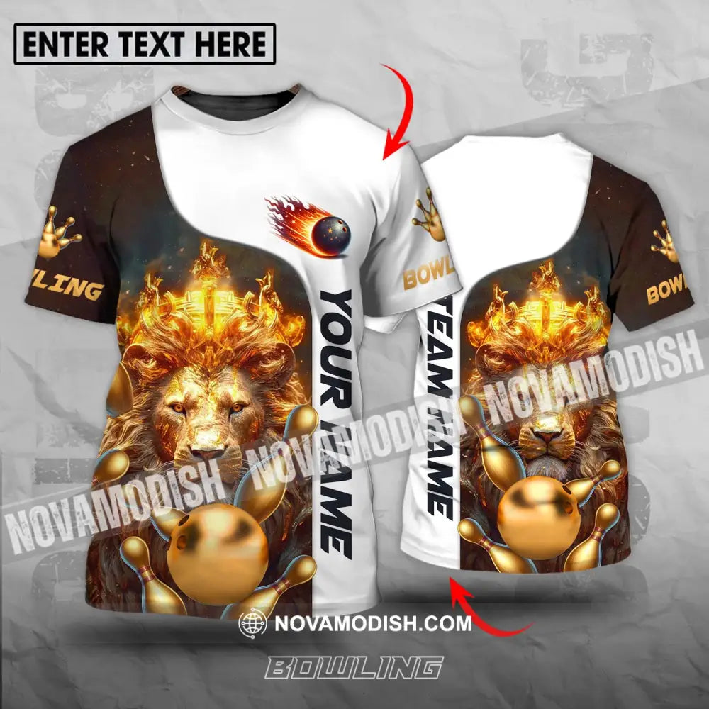 Unisex Shirt - Custom Name And Team Name Shirt Golden Lion Bowling T-shirt