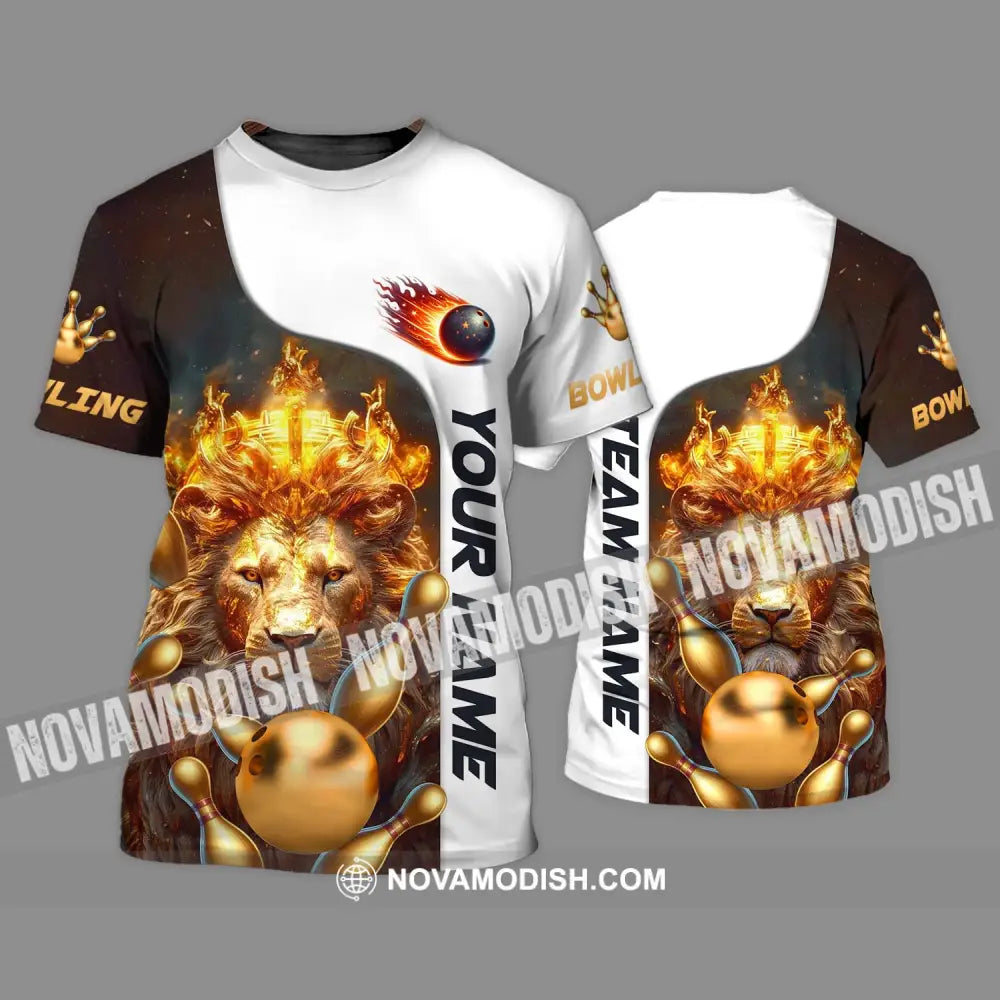 Unisex Shirt - Custom Name And Team Name Shirt Golden Lion Bowling T-Shirt / S T-shirt