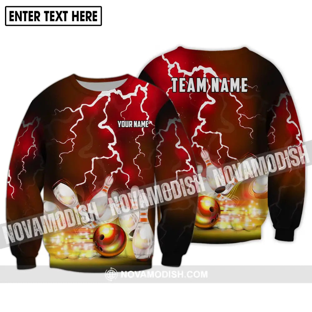 Unisex Shirt - Custom Name And Team Name Shirt Golden Thunder Bowling Lover Shirt Long Sleeve / S T-shirt