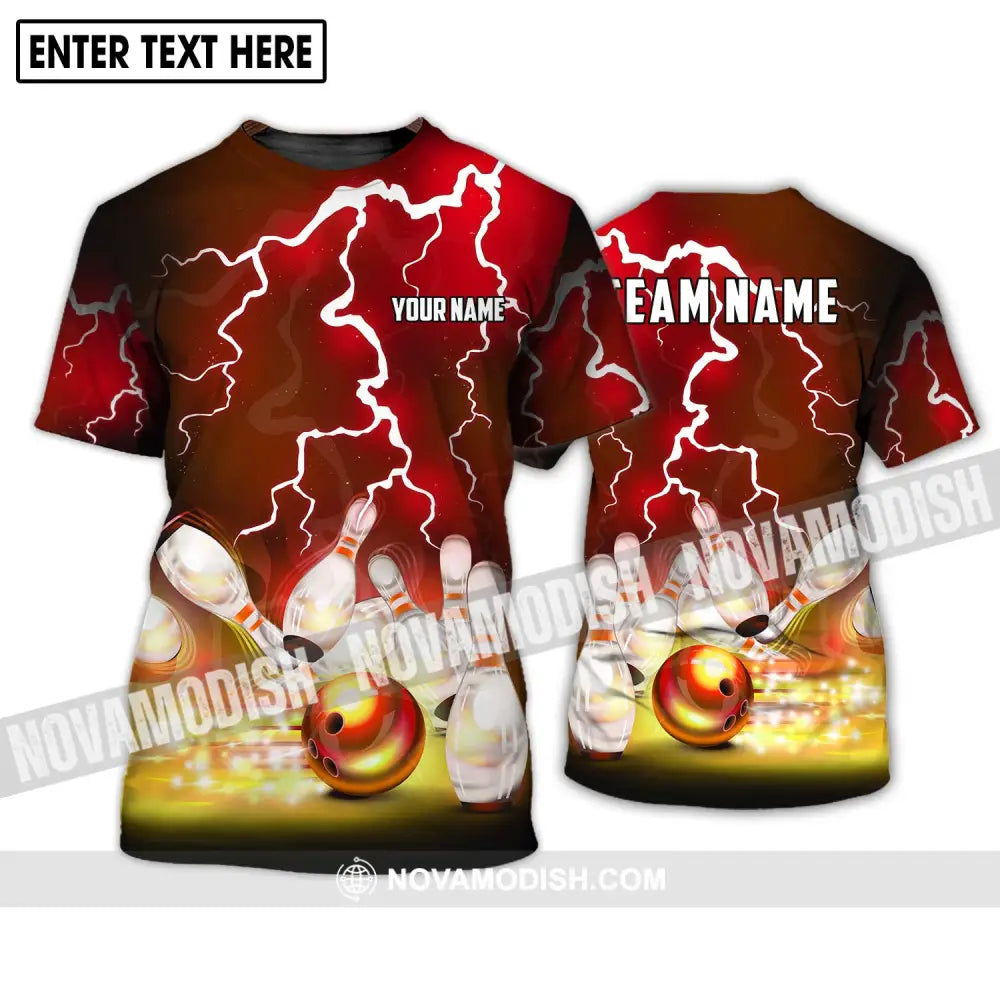 Unisex Shirt - Custom Name And Team Name Shirt Golden Thunder Bowling Lover Shirt T-Shirt / S T-shirt