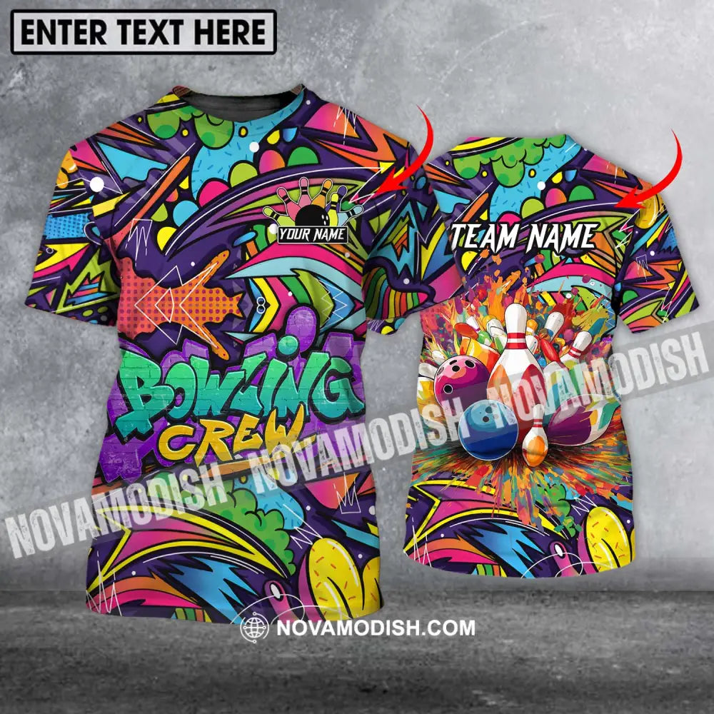 Unisex Shirt - Custom Name And Team Name Shirt Graffiti Bowling Shirt T-shirt