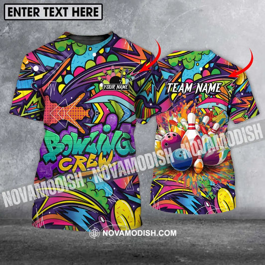 Unisex Shirt - Custom Name And Team Name Shirt Graffiti Bowling Shirt T-shirt
