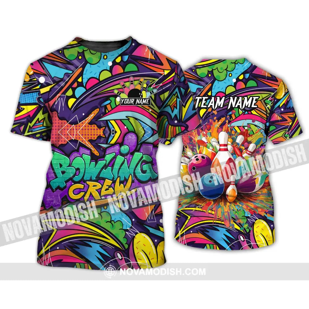Unisex Shirt - Custom Name And Team Name Shirt Graffiti Bowling Shirt T-Shirt / S T-shirt