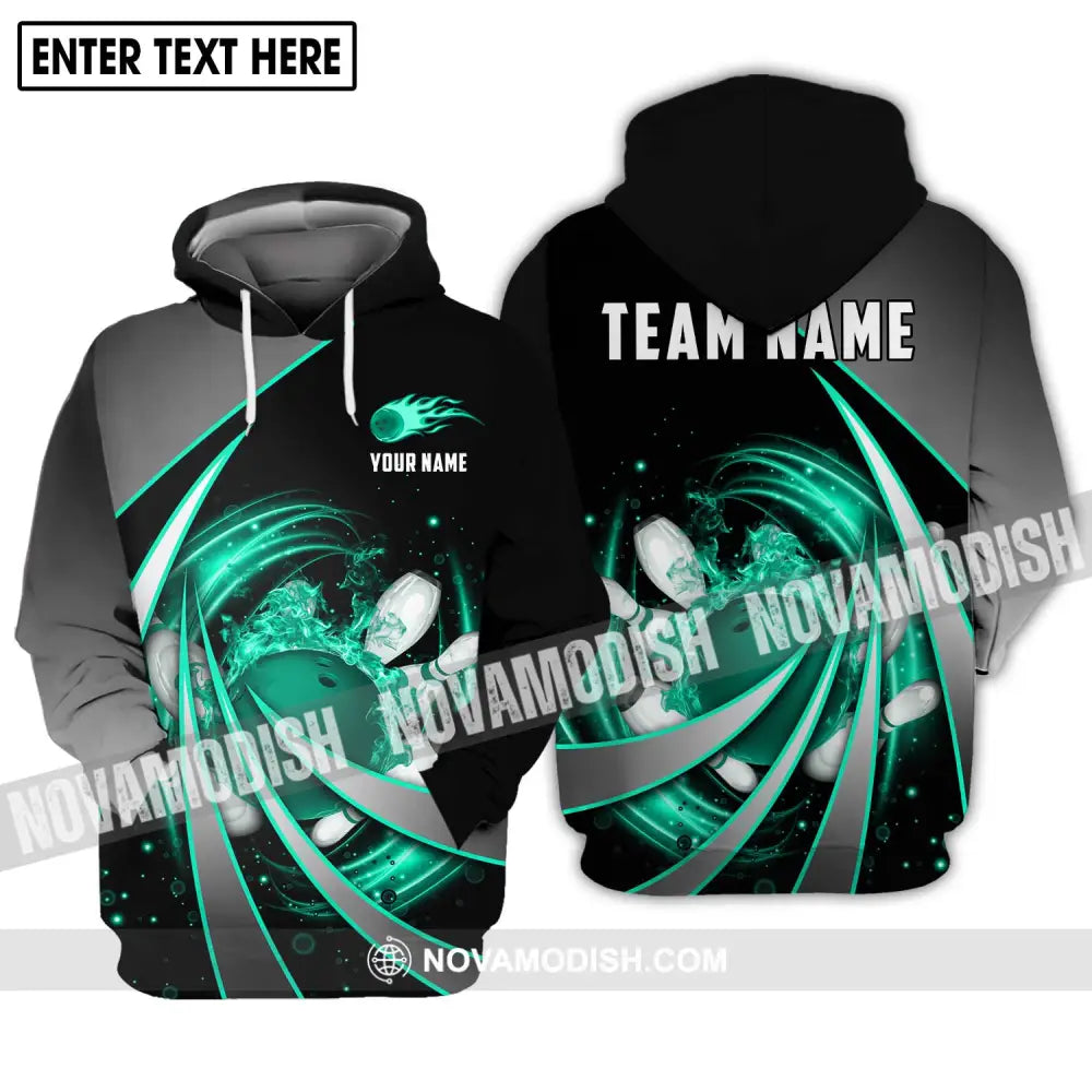 Unisex Shirt - Custom Name And Team Name Shirt Green Bowling Line Hoodie / S T-shirt