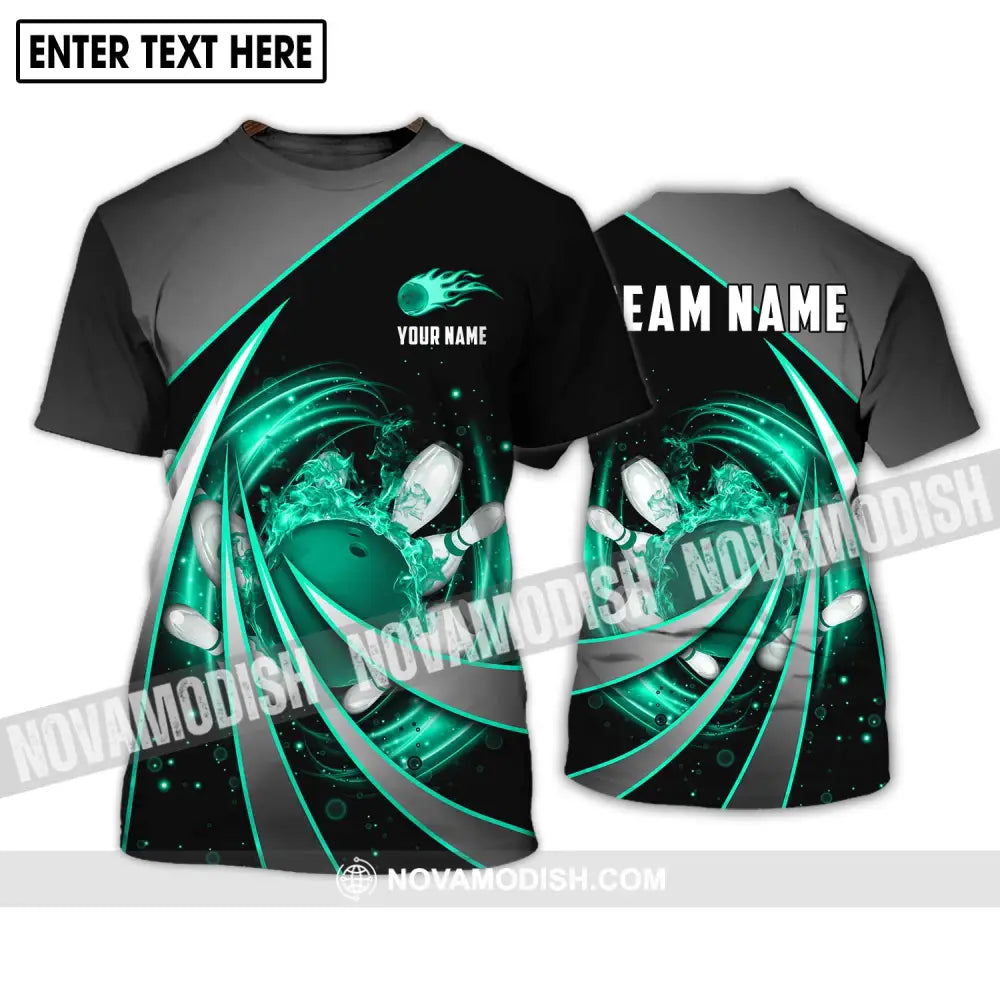 Unisex Shirt - Custom Name And Team Name Shirt Green Bowling Line T-Shirt / S T-shirt