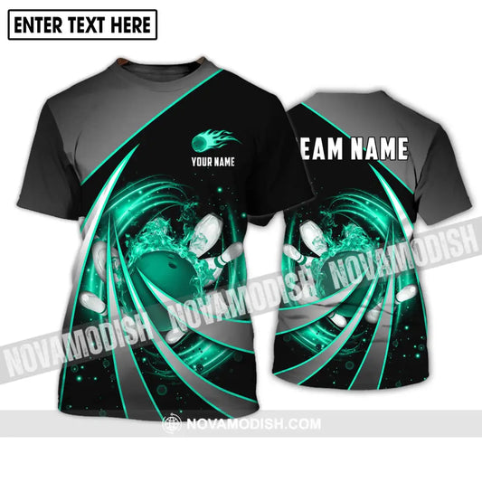 Unisex Shirt - Custom Name And Team Name Shirt Green Bowling Line T-Shirt / S T-shirt
