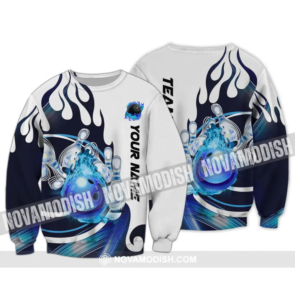 Unisex Shirt - Custom Name And Team Name Shirt Ice Bowling Ball Long Sleeve / S T-shirt