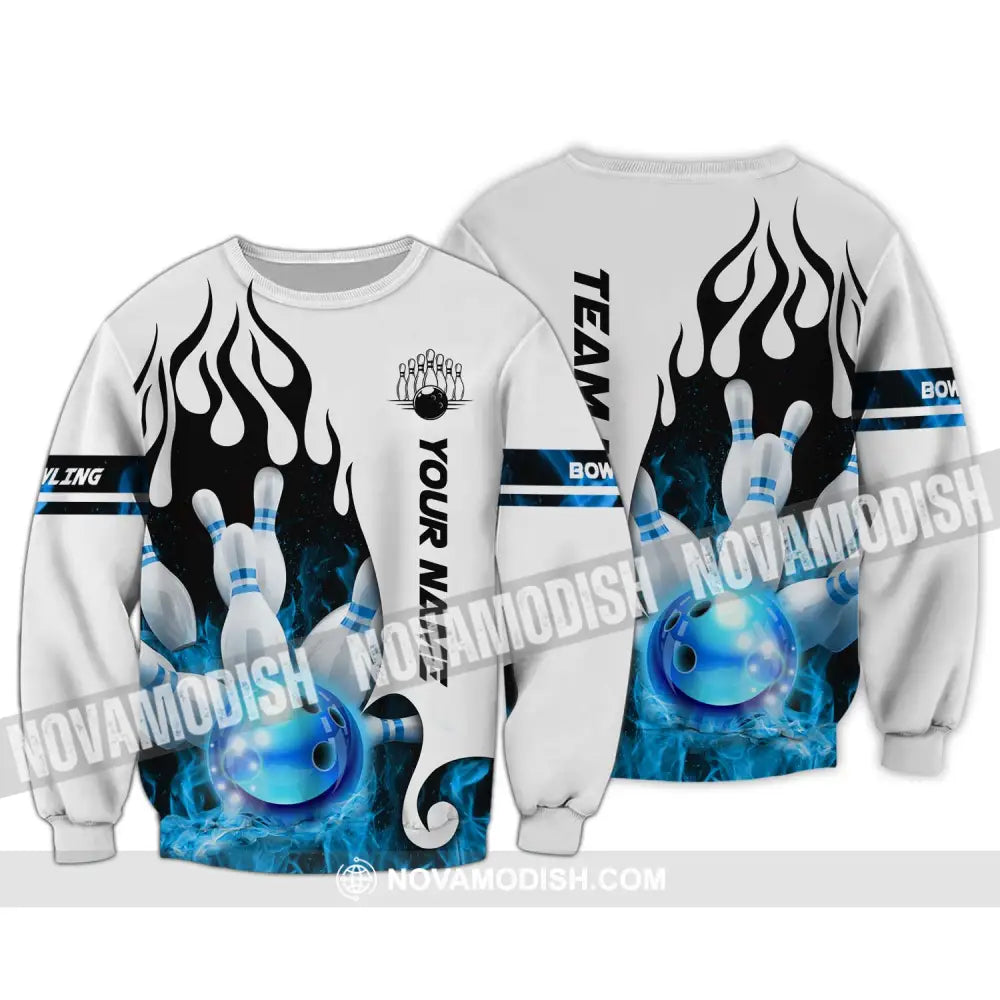 Unisex Shirt - Custom Name And Team Name Shirt Ice Bowling Ball Shirt Long Sleeve / S T-shirt