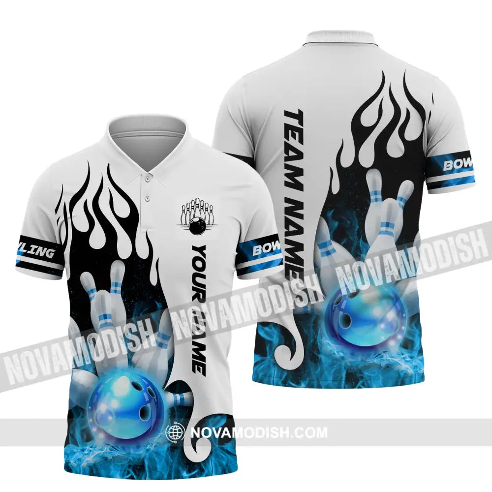 Unisex Shirt - Custom Name And Team Name Shirt Ice Bowling Ball Shirt Polo Shirt / S T-shirt