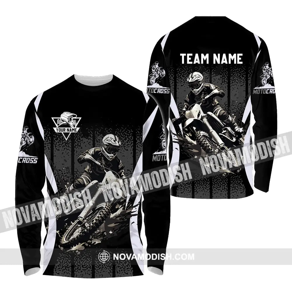 Unisex Shirt - Custom Name And Team Name Motobike Shirt For Player Long Sleeve Shirt / S T-shirt