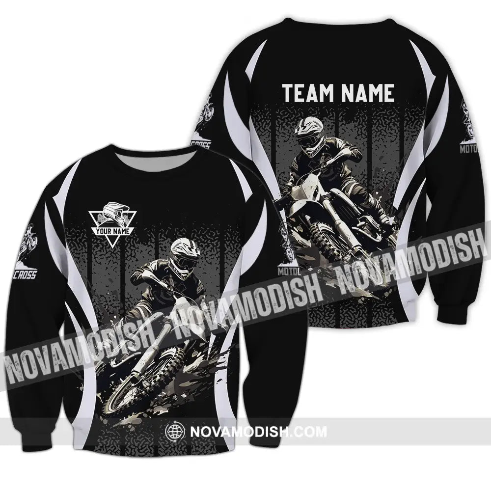 Unisex Shirt - Custom Name And Team Name Motobike Shirt For Player Long Sleeve / S T-shirt