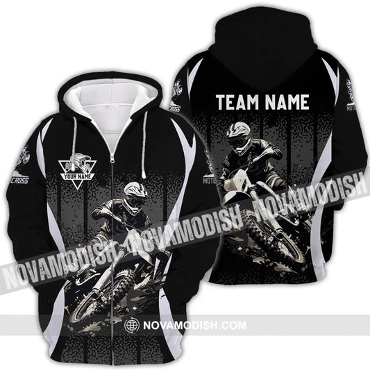 Unisex Shirt - Custom Name And Team Name Motobike Shirt For Player Zipper Hoodie / S T-shirt