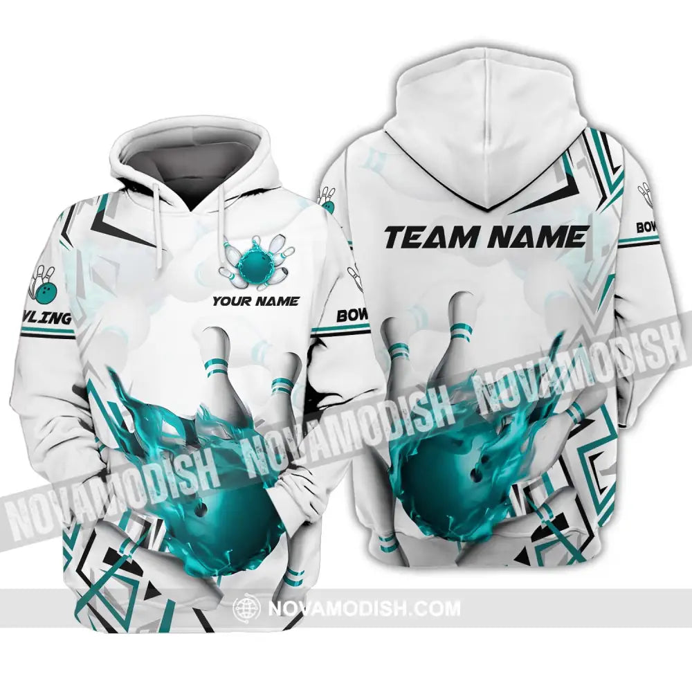 Unisex Shirt - Custom Name And Team Name Shirt Navy Bowling Ball Shirt Hoodie / S T-shirt