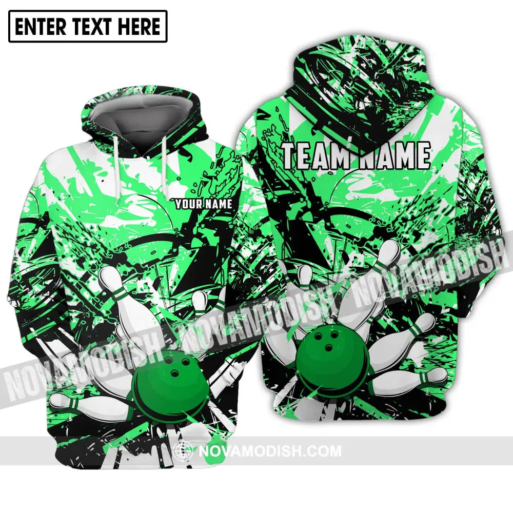 Unisex Shirt - Custom Name And Team Name Shirt Neon Bowling Shirt Hoodie / S T-shirt