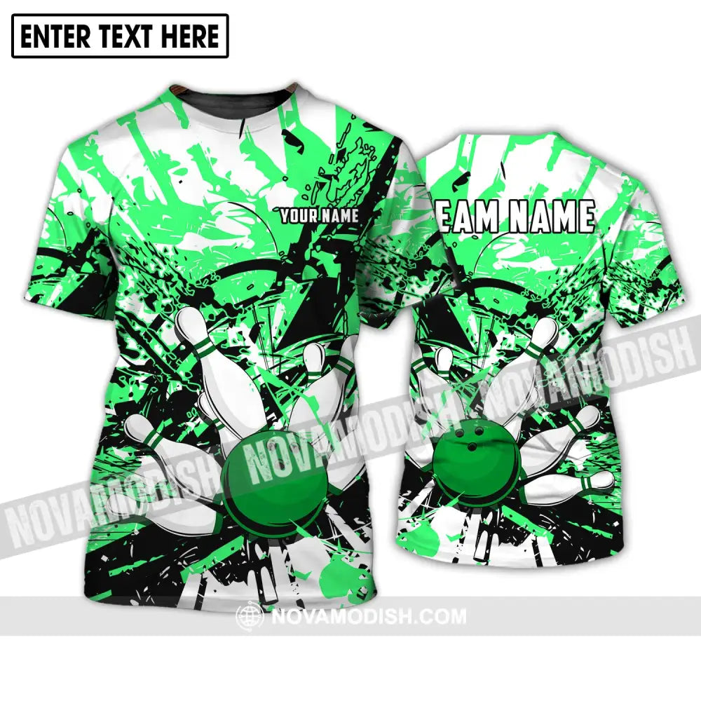 Unisex Shirt - Custom Name And Team Name Shirt Neon Bowling Shirt T-Shirt / S T-shirt