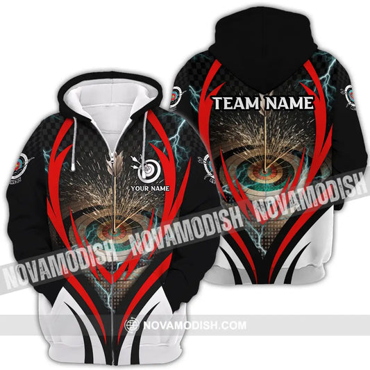 Unisex Shirt - Custom Name And Team Name On Target Archery Shirt Zipper Hoodie / S T-shirt