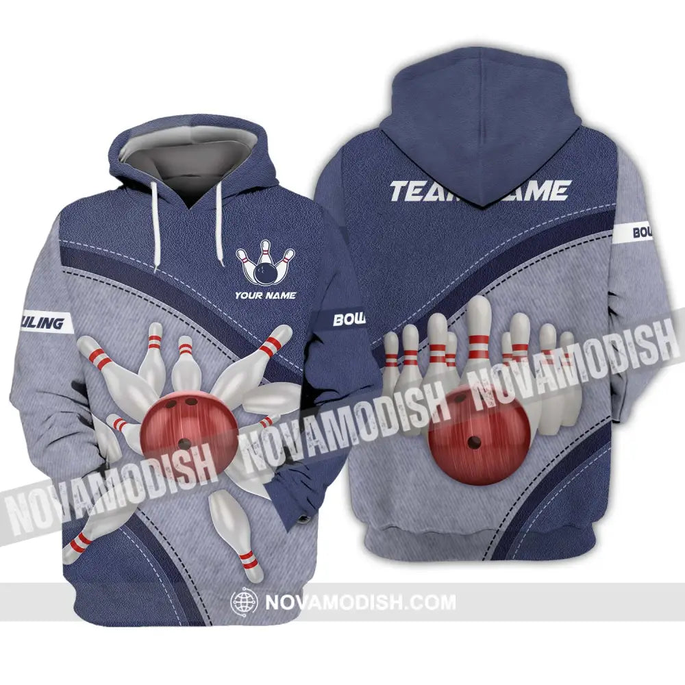 Unisex Shirt - Custom Name And Team Name Shirt Red Bowling Ball Shirt Hoodie / S T-shirt
