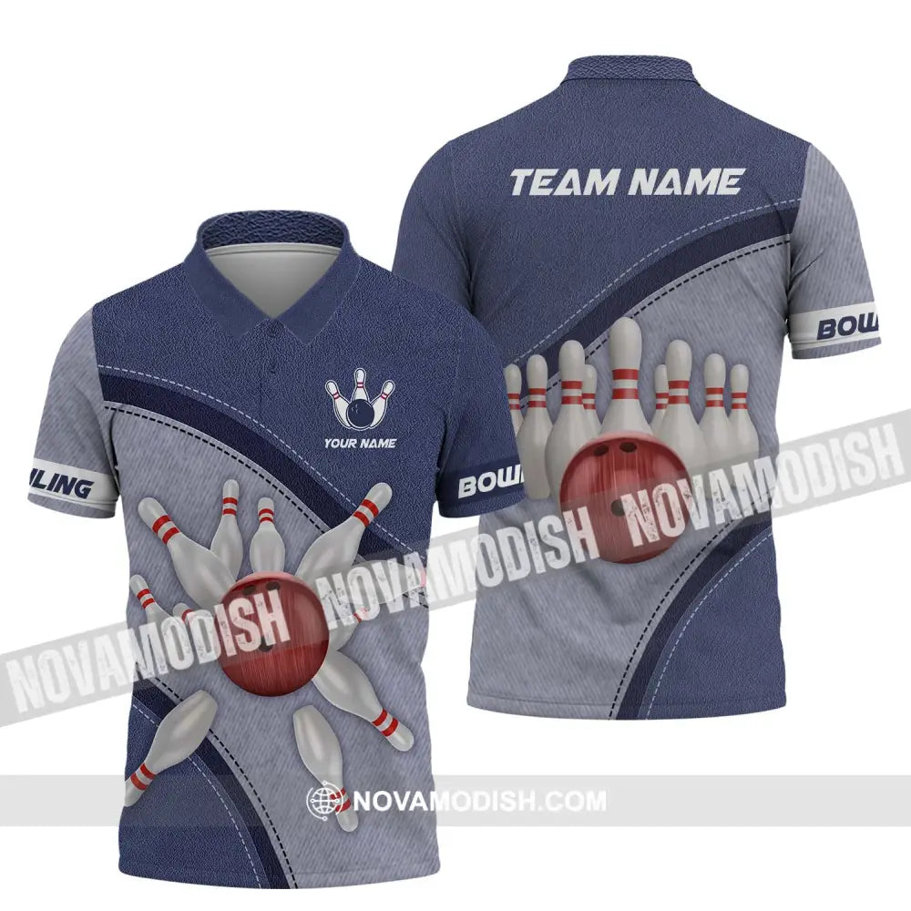 Unisex Shirt - Custom Name And Team Name Shirt Red Bowling Ball Shirt Polo Shirt / S T-shirt