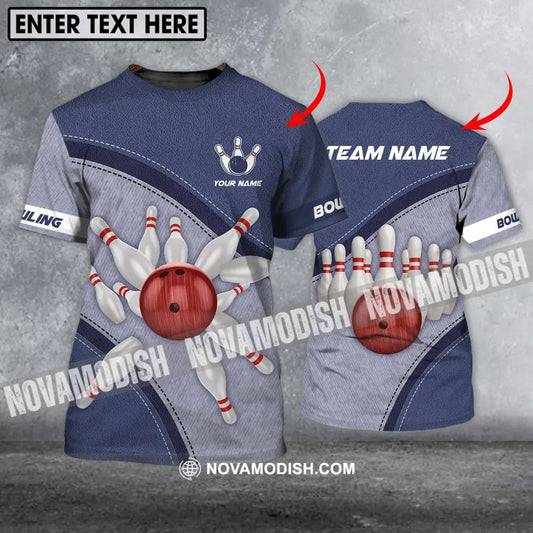Unisex Shirt - Custom Name And Team Name Shirt Red Bowling Ball Shirt T-shirt