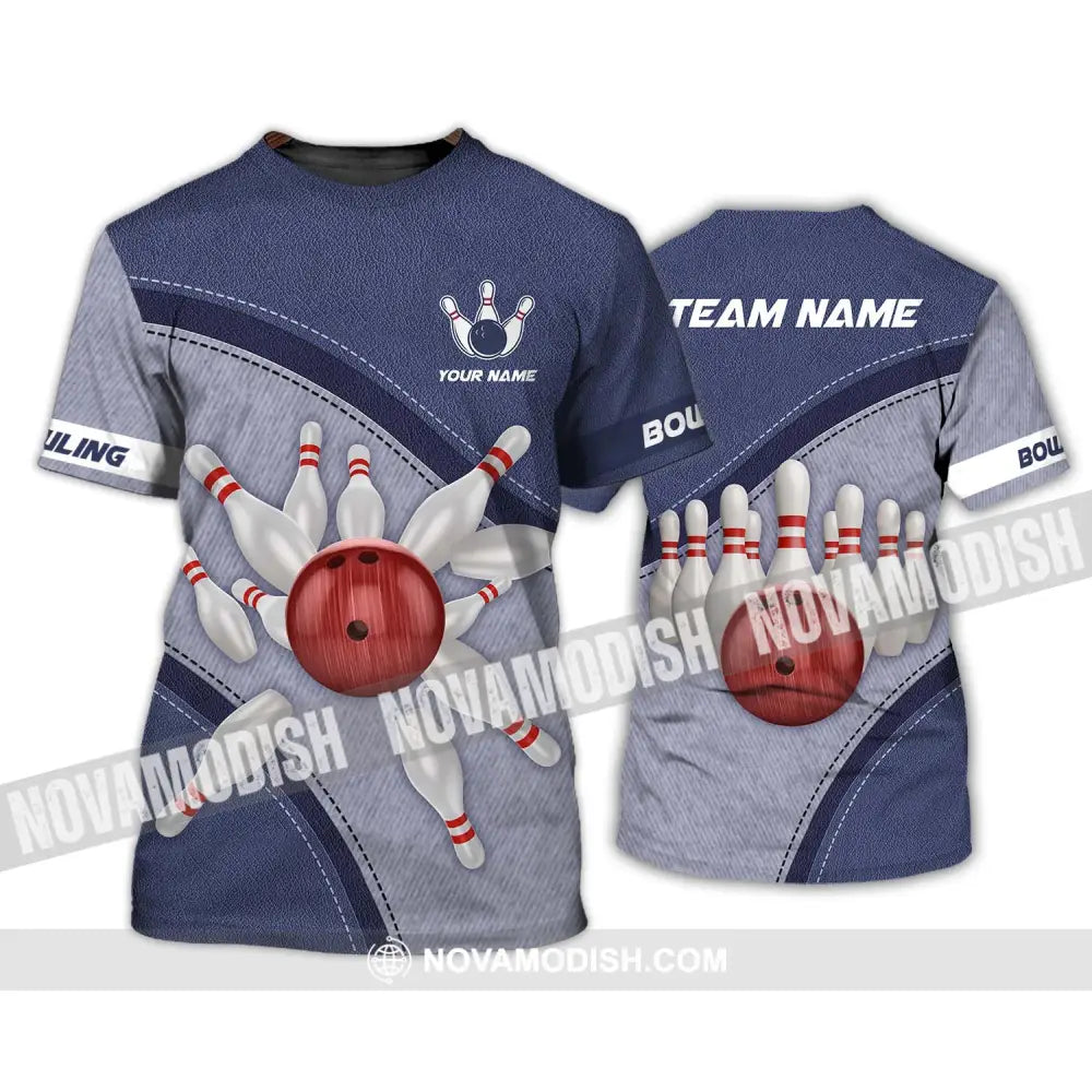 Unisex Shirt - Custom Name And Team Name Shirt Red Bowling Ball Shirt T-Shirt / S T-shirt