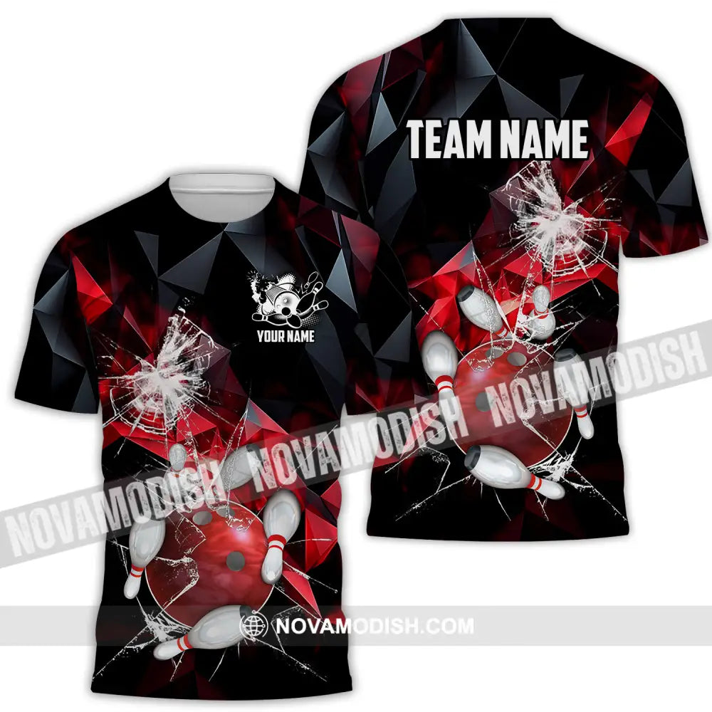 Unisex Shirt - Custom Name And Team Name Shirt Red Glasses Bowling T-Shirt / S T-shirt