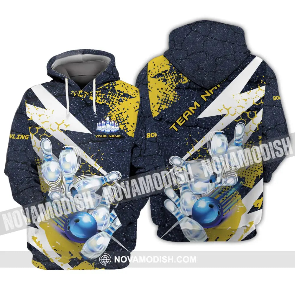 Unisex Shirt - Custom Name And Team Name Shirt Shiny Bowling Shirt Hoodie / S T-shirt