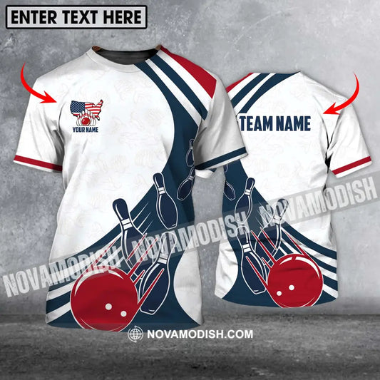 Unisex Shirt - Custom Name And Team Name Shirt Simple Bowling Ball T-shirt