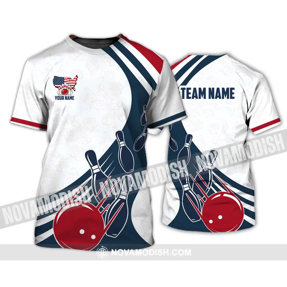 Unisex Shirt - Custom Name And Team Name Shirt Simple Bowling Ball T-Shirt / S T-shirt
