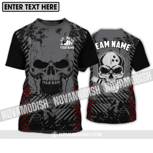 Unisex Shirt - Custom Name And Team Name Shirt Skull Bowling Shirt T-Shirt / S T-shirt