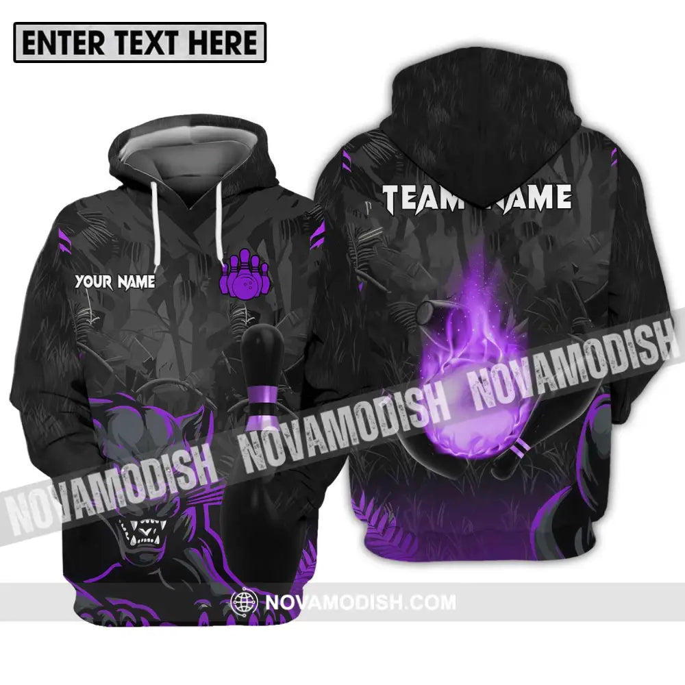 Unisex Shirt - Custom Name And Team Name Sport Shirt Black Panther Bowling Hoodie / S T-shirt