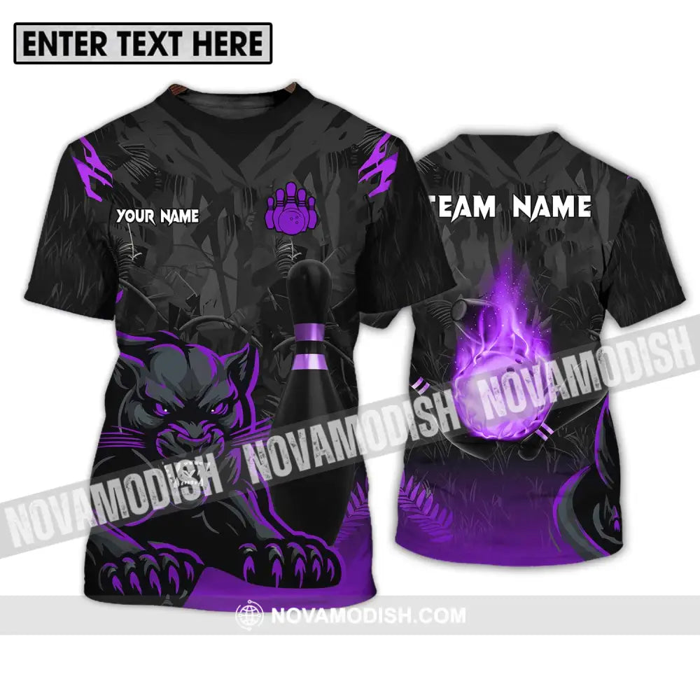 Unisex Shirt - Custom Name And Team Name Sport Shirt Black Panther Bowling T-Shirt / S T-shirt