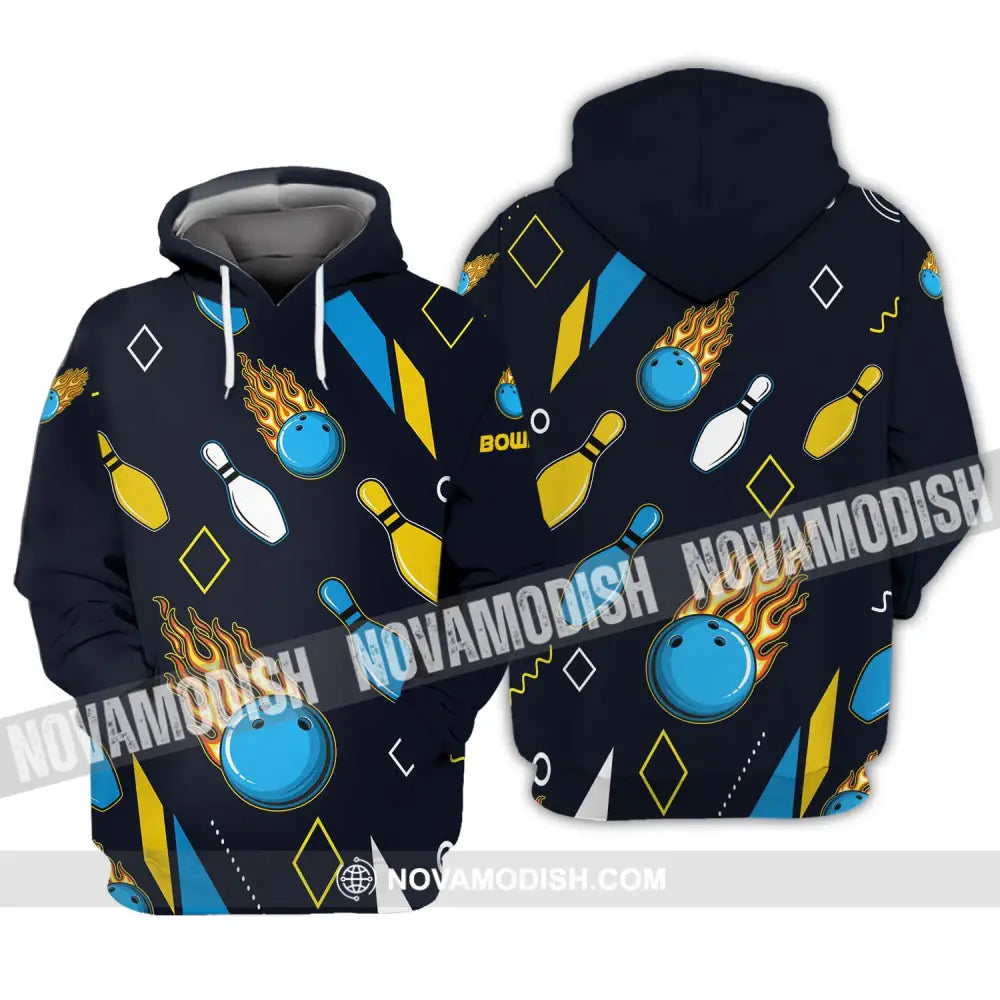 Unisex Shirt - Custom Name And Team Name Sport Shirt Bowling Ball Three Color Hoodie / S T-shirt