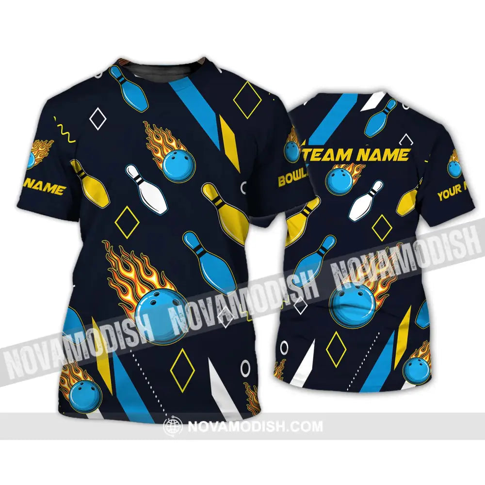 Unisex Shirt - Custom Name And Team Name Sport Shirt Bowling Ball Three Color T-Shirt / S T-shirt