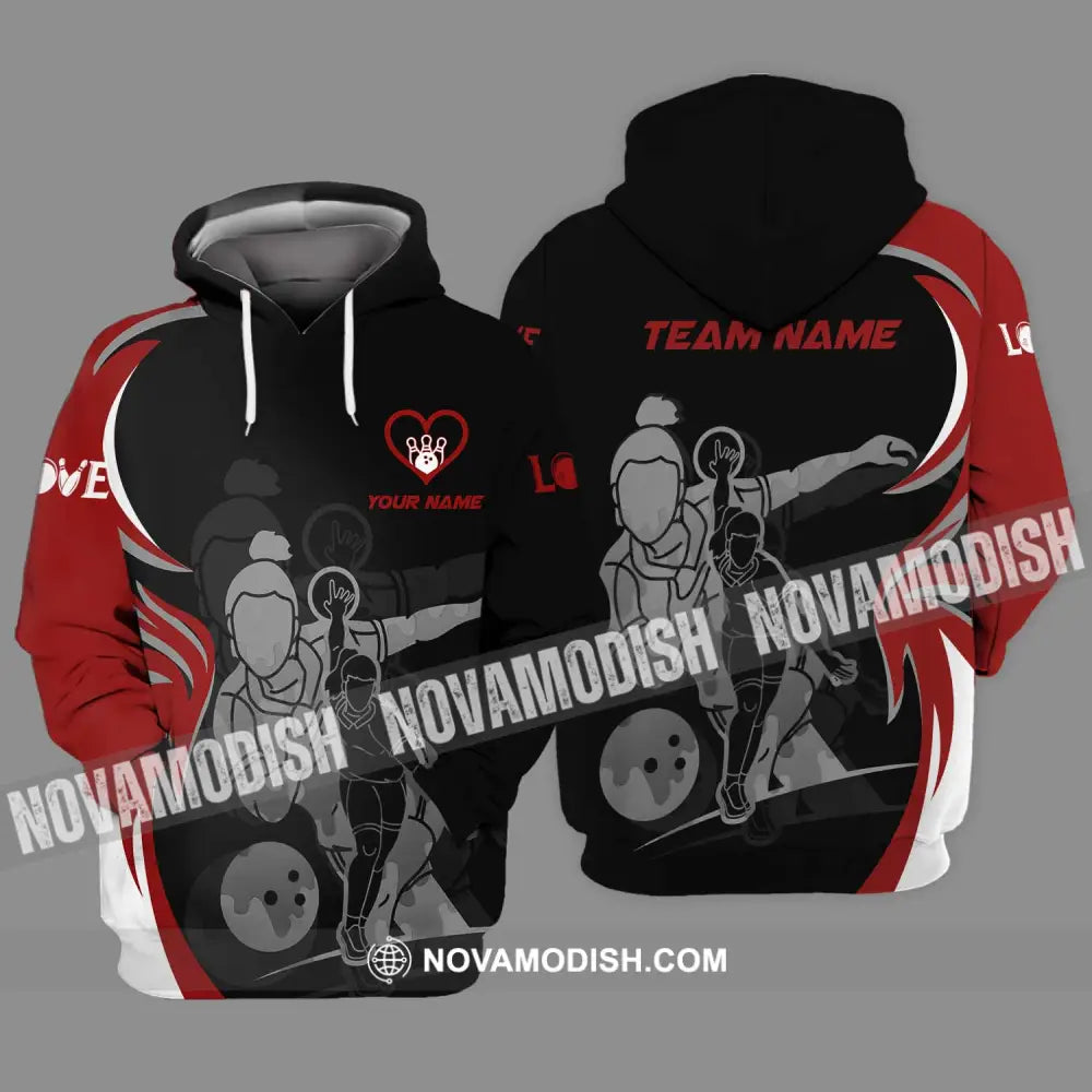 Unisex Shirt - Custom Name And Team Name Sport Shirt Bowling Player Hoodie / S T-shirt