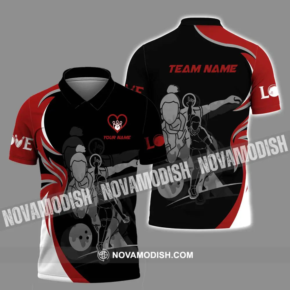 Unisex Shirt - Custom Name And Team Name Sport Shirt Bowling Player Polo Shirt / S T-shirt