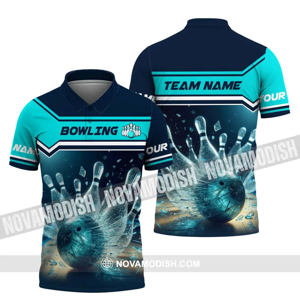 Unisex Shirt - Custom Name And Team Name Sport Shirt Crystal Bowling Polo Shirt / S T-shirt