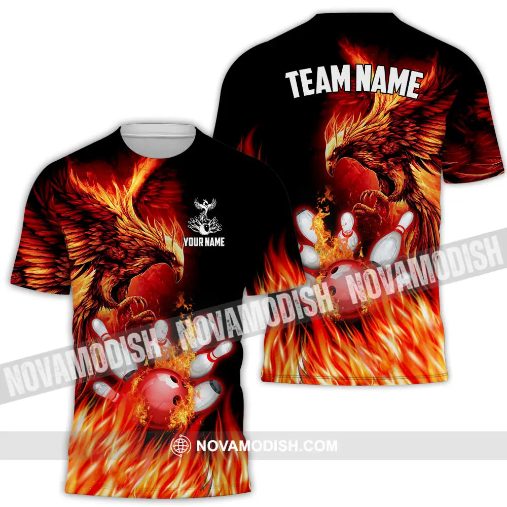 Unisex Shirt - Custom Name And Team Name Sport Shirt Fire Eagle Bowling T-Shirt / S T-shirt