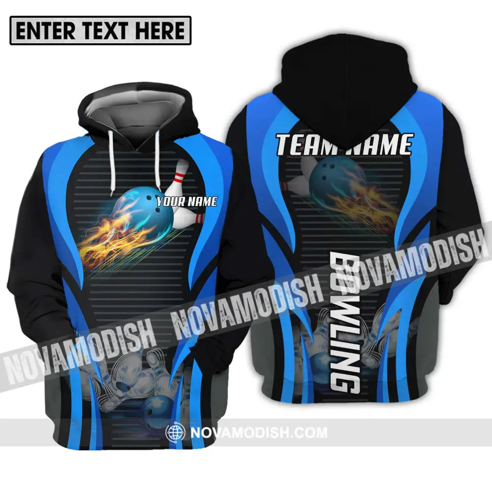 Unisex Shirt - Custom Name And Team Name Sport Shirt Fire Ice Bowling Ball Hoodie / S T-shirt