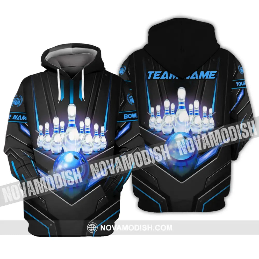 Unisex Shirt - Custom Name And Team Name Sport Shirt Ice Bowling Hoodie / S T-shirt