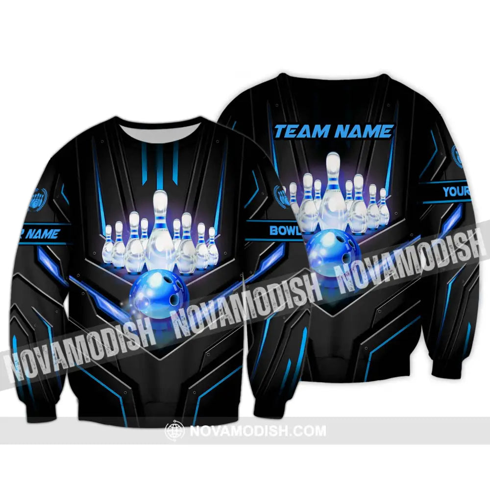 Unisex Shirt - Custom Name And Team Name Sport Shirt Ice Bowling Long Sleeve / S T-shirt