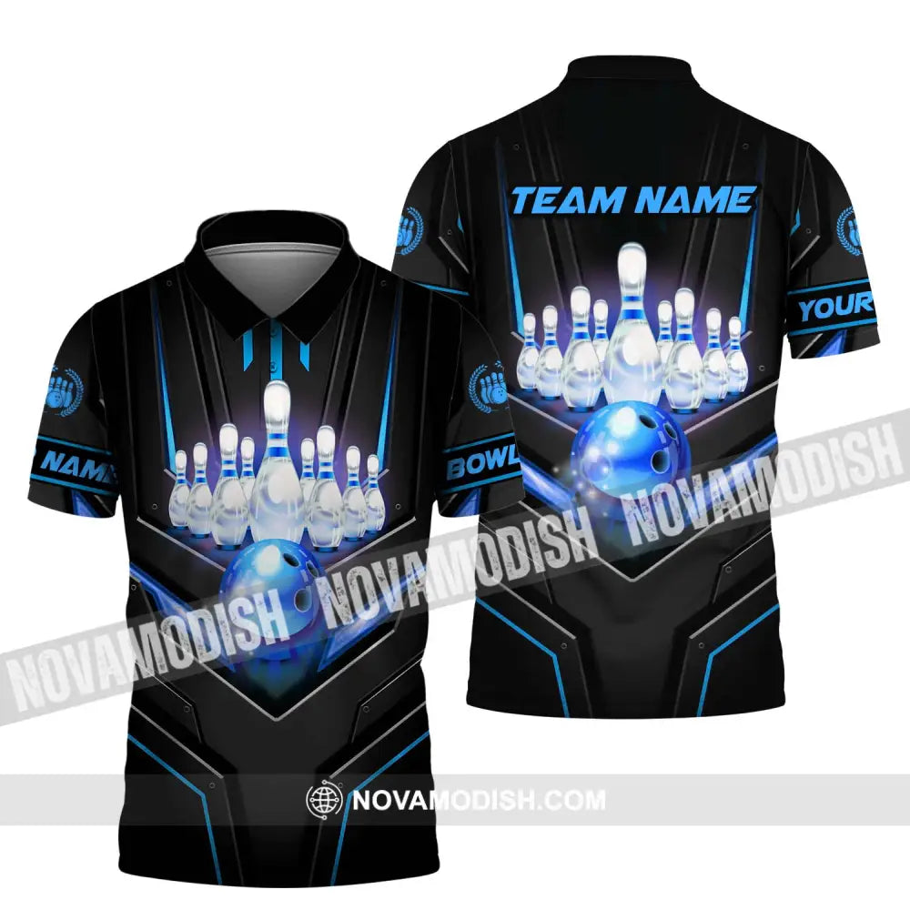 Unisex Shirt - Custom Name And Team Name Sport Shirt Ice Bowling Polo Shirt / S T-shirt