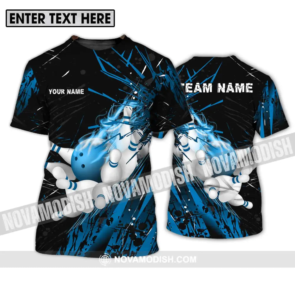 Unisex Shirt - Custom Name And Team Name Sport Shirt Ice Flash Bowling T-Shirt / S T-shirt